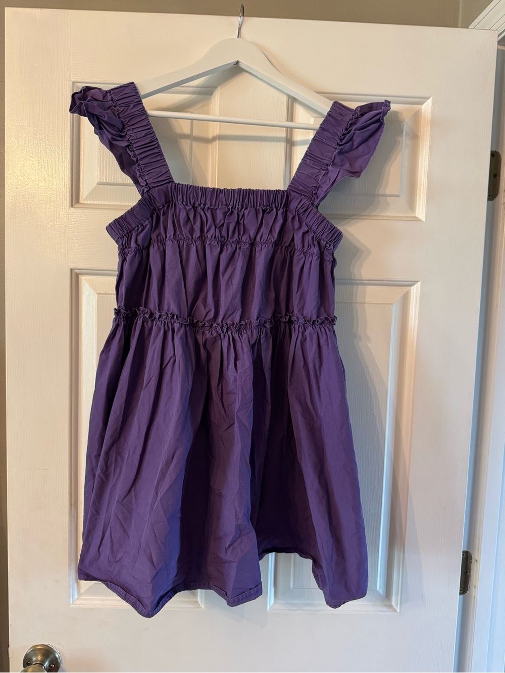Smocked Purple Mini Dress with Ruffle Straps